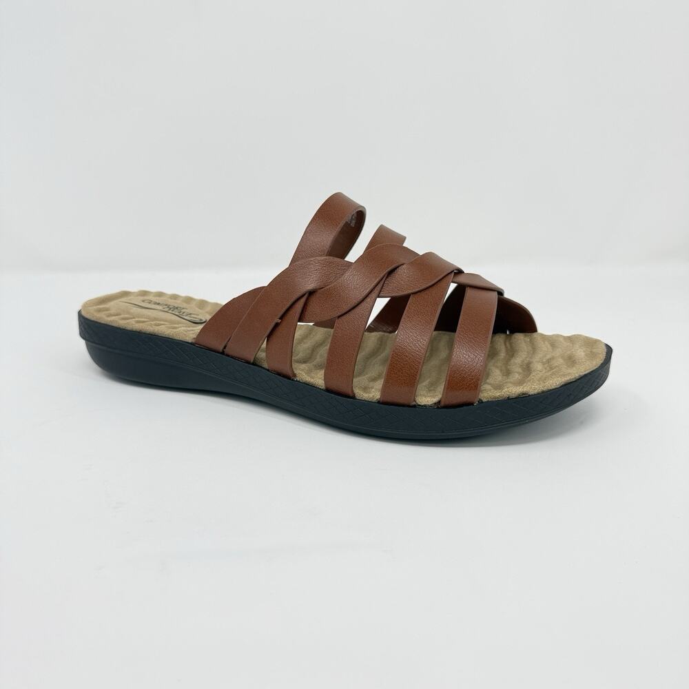 Easy Street Sheri Slide Sandals Cognac Women’s Size 11 W Comfort - Picture 2 of 6
